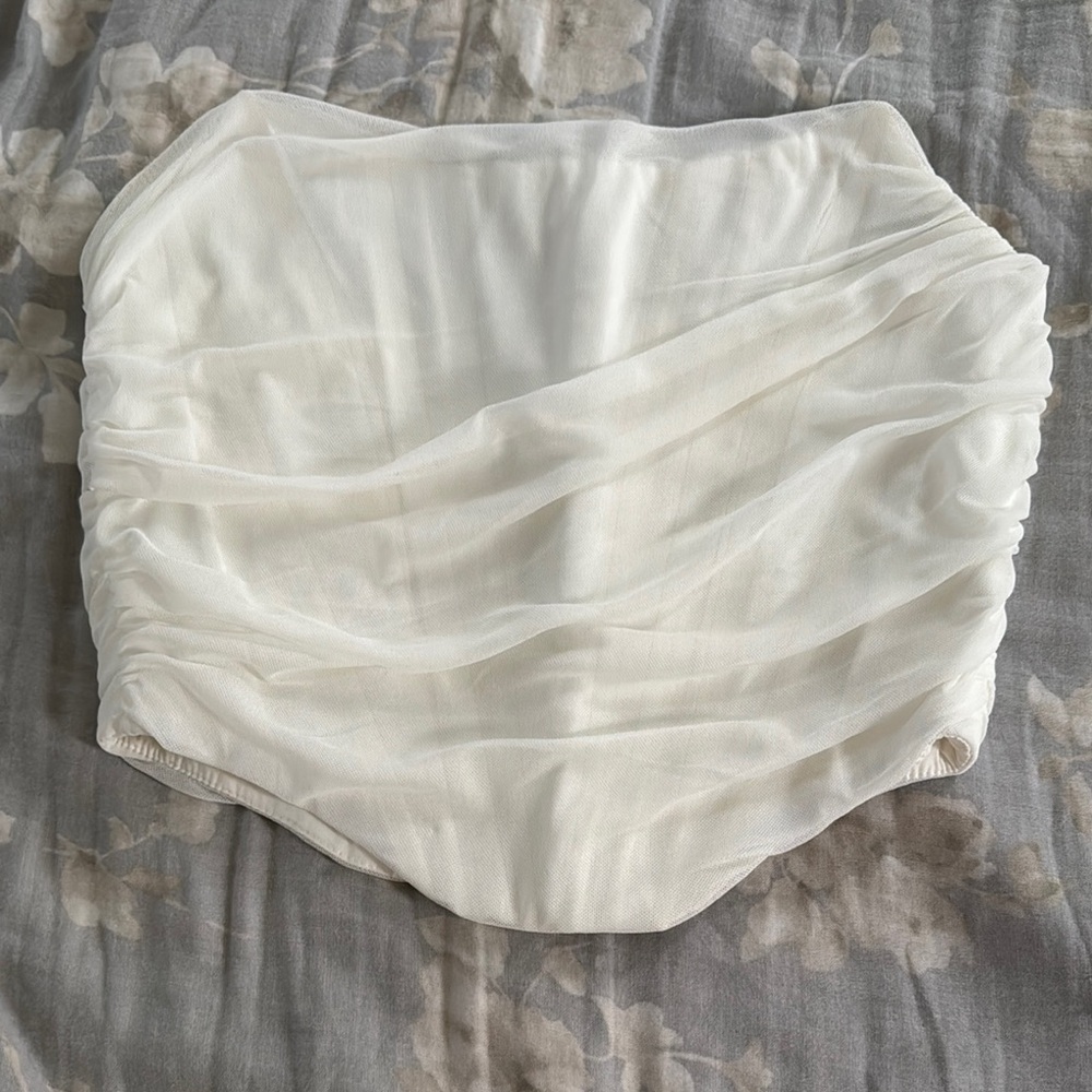 Elegant White Ruched Shirt